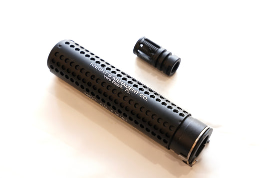 KAC Style Full Metal QD Suppressor with Flash Hider for Gel Blaster Tan/BK