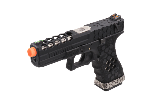AW CUSTOM™ - VX0201 Hex Cut Signature Standard Size Full Auto Glock GBB Pistol Gel Blaster Replica
