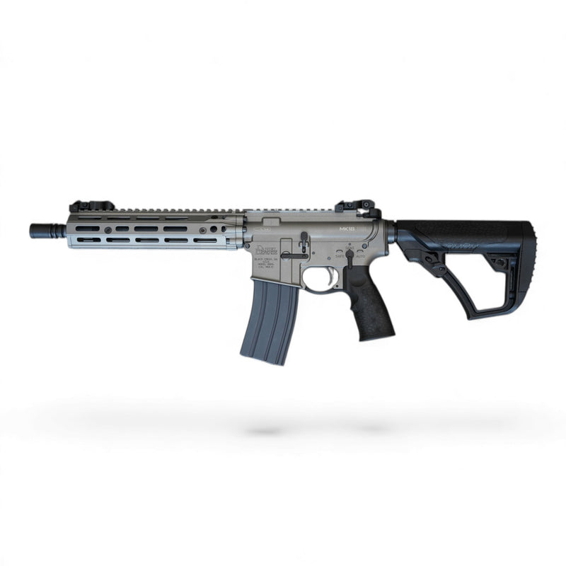 Load image into Gallery viewer, CGS/T8 EMG Daniel Defense Licensed DDM4 MK18 RIII 10.5 Inch MWS GBBR Gel Blaster-Silver (Steel Internal Parts)
