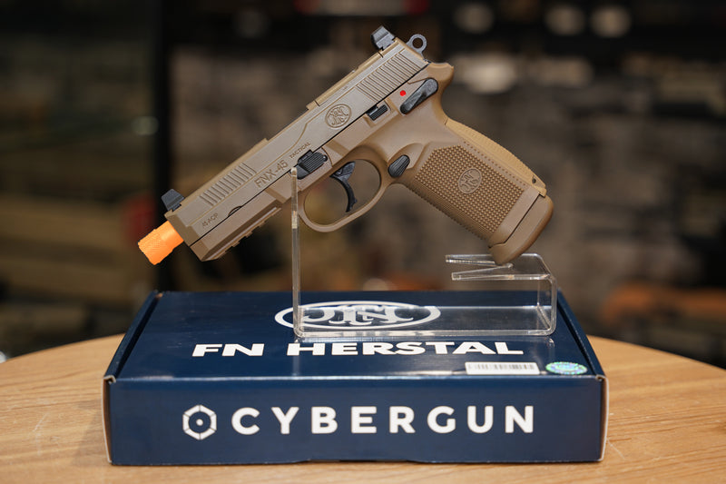 Load image into Gallery viewer, Cybergun FN Herstal Licensed FNX-45 GBB Pistol Gel Blaster Replica by VFC Tan/Black
