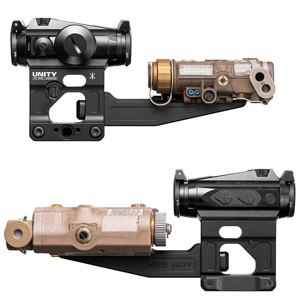 Load image into Gallery viewer, Two tactical rifle scopes with different designs on a white background

