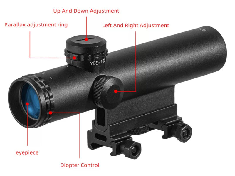 Load image into Gallery viewer, 4 x 20mm Magnifier Scope For CAR-15 / xm177 / M16A1 Carry Handle Rifle (Long Version)
