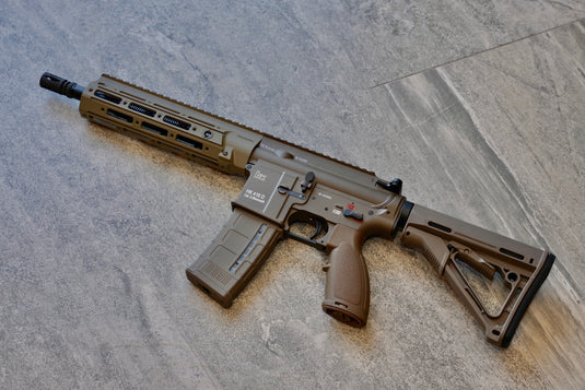 LDT HK416D Remington RAHG 9″ ATM EBBR Gel Blaster Replica Tan