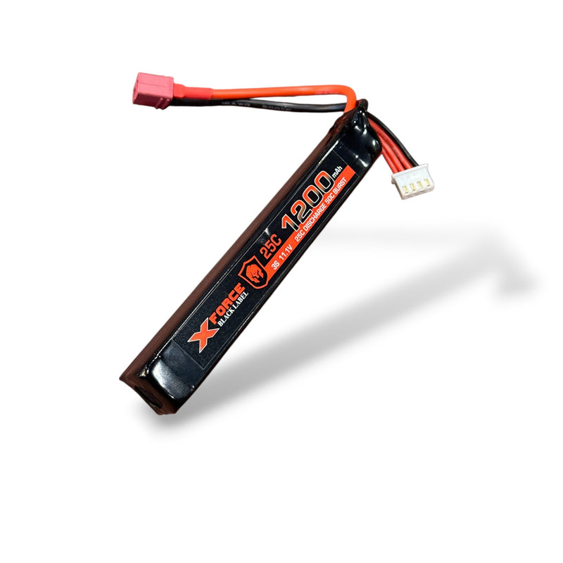 Load image into Gallery viewer, X-Force Black Label 1200mah 11.1v Li-po Battery Dean/Mini-tamiya Plug
