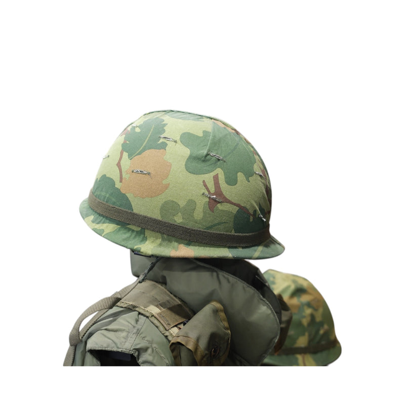 Load image into Gallery viewer, Steel M1 helmet olive drab side view
