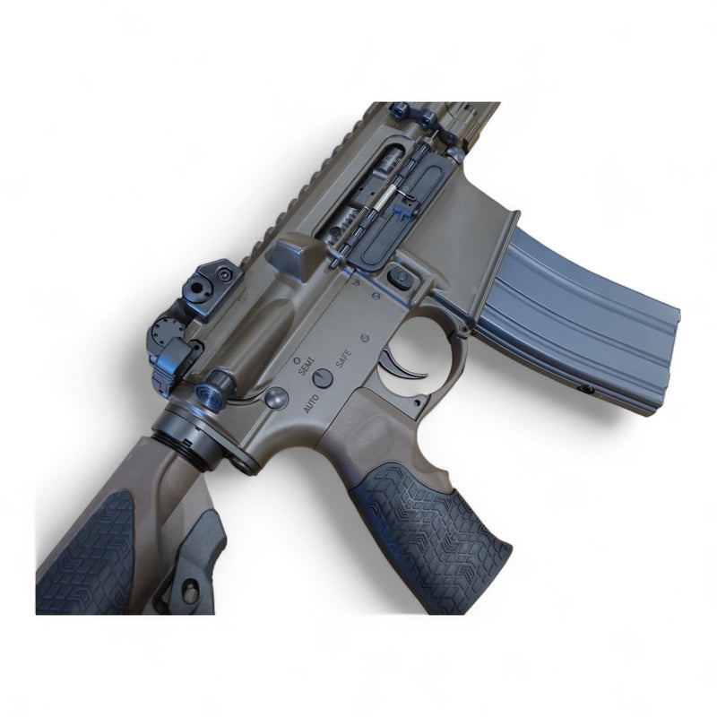 Load image into Gallery viewer, CGS/T8 EMG Daniel Defense Licensed DDM4 MK18 RIII 10.5 Inch MWS GBBR Gel Blaster-Brown (Steel Internal Parts)
