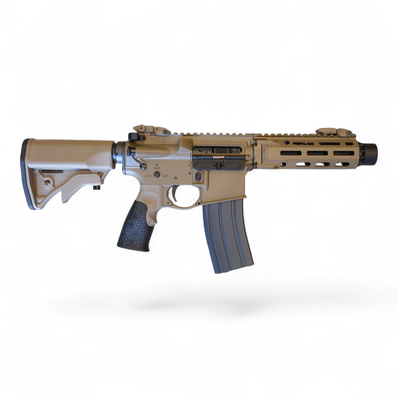 Load image into Gallery viewer, CGS/T8 EMG Daniel Defense Licensed 300 BLK DDM4 PDW MWS GBBR Gel Blaster-Tan (Steel Internal Parts)
