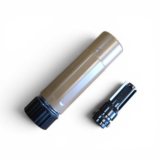 Full Metal QD Dead Air Sandman-K Suppressor Replica with KeyMo Muzzle for Gel Blaster BK/TAN