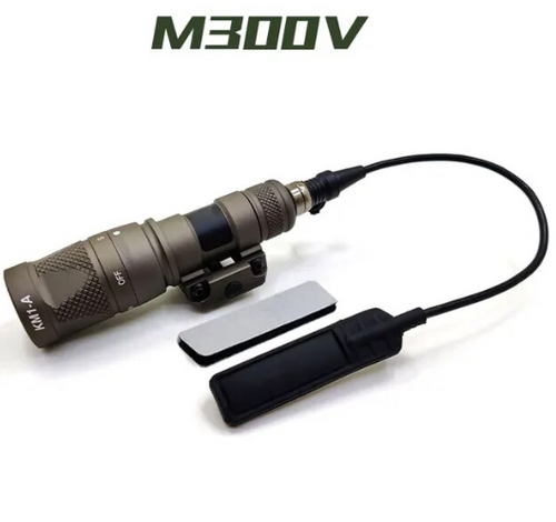 M300V Tactical Flashlight LED Torch with 20mm Picatinny Rail Mount Set DE