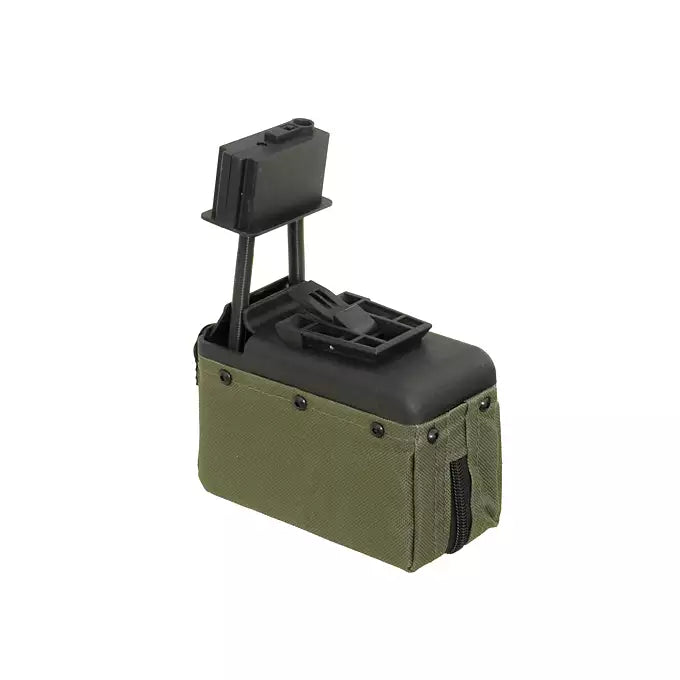 Load image into Gallery viewer, A&amp;K MK46/M249 NUTSACK 1200 ROUND GEL BLASTER BOX MAGAZINE
