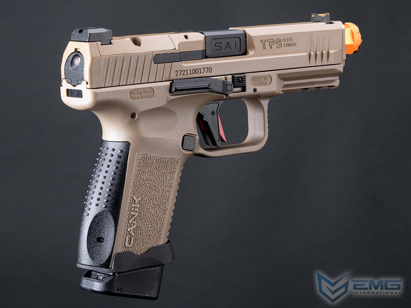 Load image into Gallery viewer, Cybergun CANIK x Salient Arms Licensed TP9 Elite Combat GBB Gel Blaster Replica Tan
