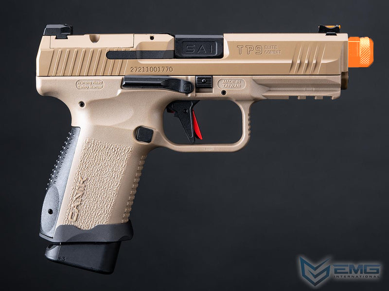 Load image into Gallery viewer, Cybergun CANIK x Salient Arms Licensed TP9 Elite Combat GBB Gel Blaster Replica Tan
