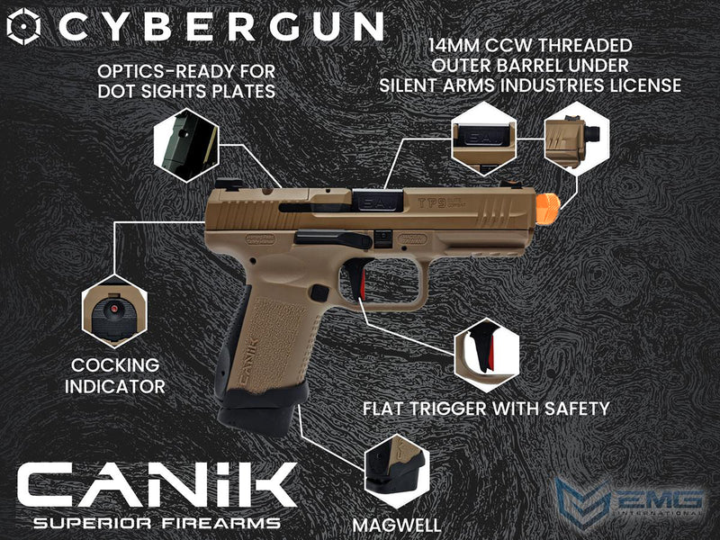 Load image into Gallery viewer, Cybergun CANIK x Salient Arms Licensed TP9 Elite Combat GBB Gel Blaster Replica Tan
