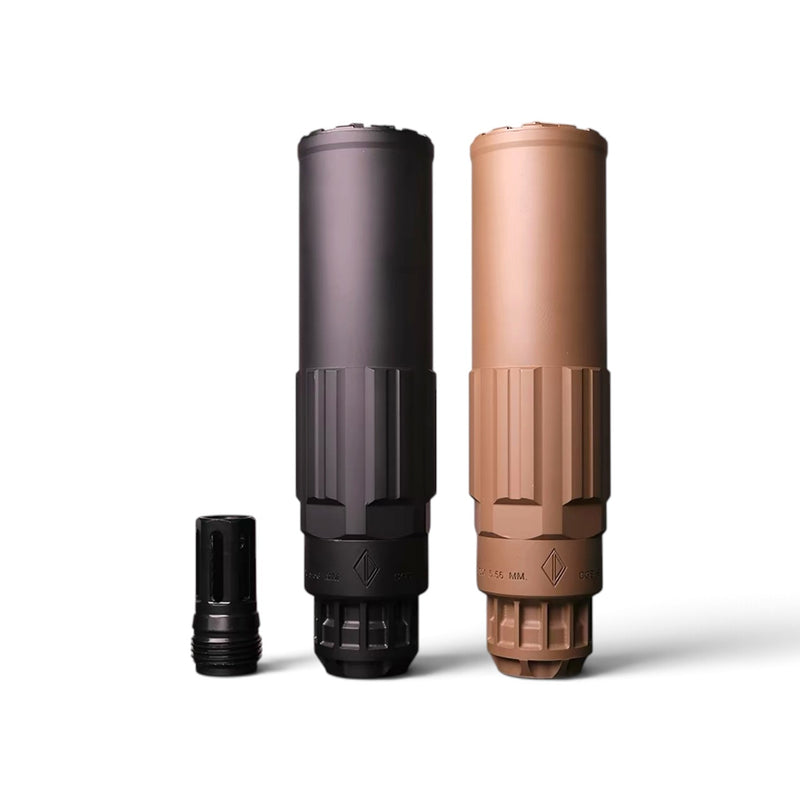 Load image into Gallery viewer, CGS SIX Style Full Metal QD Suppressor Replica For Gel Blaster BK/TAN
