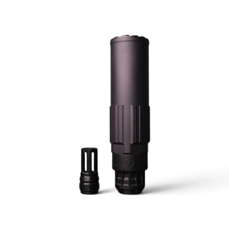 Load image into Gallery viewer, CGS SIX Style Full Metal QD Suppressor Replica For Gel Blaster BK/TAN

