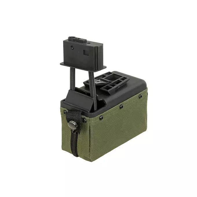 Load image into Gallery viewer, A&amp;K MK46/M249 NUTSACK 1200 ROUND GEL BLASTER BOX MAGAZINE
