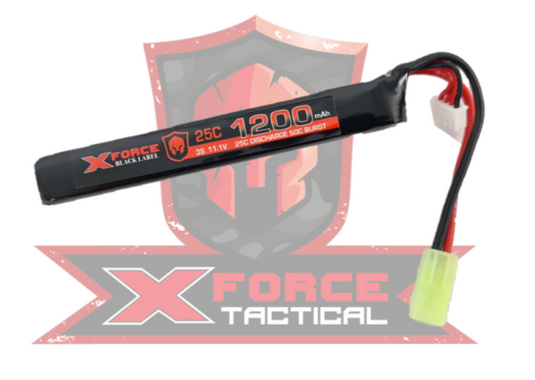 X-Force Black Label 1200mah 11.1v Li-po Battery Dean/Mini-tamiya Plug