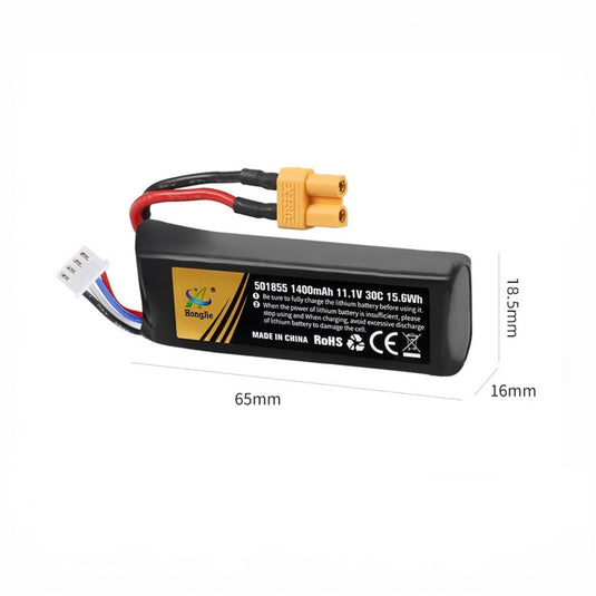 Hongjie 11.1 v 3c 1400mAh Small Li-po Battery XT-30 Plug
